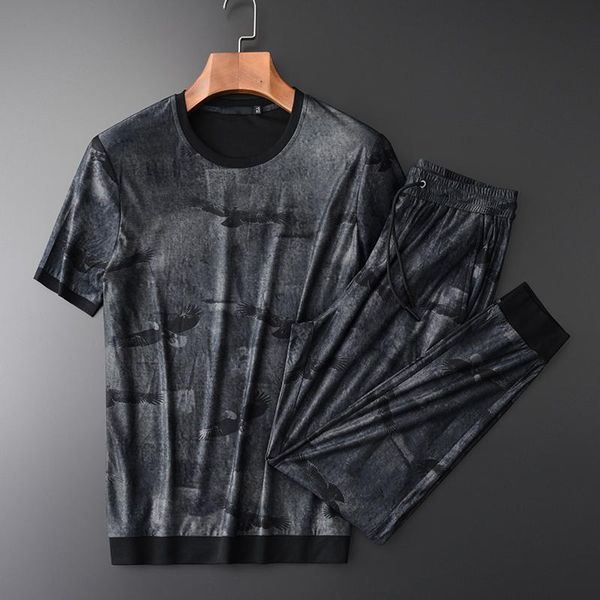 men's tracksuits classic summer mens sets (t-shirt+pants) luxury fashion printed short sleeves t-shirts plus 4xl elastic waist sport ma, Gray
men's tracksuits classic summer mens sets (t-shirt+pants) luxury fashion printed short sleeves t-shirts plus 4xl elastic waist sport ma, Gray