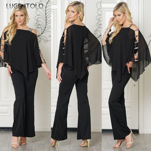 women's jumpsuits & rompers lugentolo woman jumpsuit fashion europe and america elegant bat sleeve hollow pure color sequin, Black;white
women's jumpsuits & rompers lugentolo woman jumpsuit fashion europe and america elegant bat sleeve hollow pure color sequin, Black;white