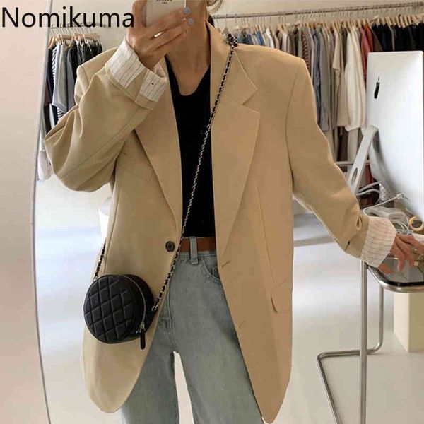 nomikuma korea chic spring women blazers elegant korean notched collar suit jacket new long sleeve blazers feminimos 6g076 210427, White;black
nomikuma korea chic spring women blazers elegant korean notched collar suit jacket new long sleeve blazers feminimos 6g076 210427, White;black