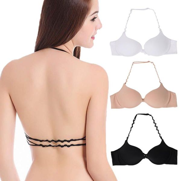 bras halter straps padded bra brassieres women front closure push up back beauty backless white wedding kawaii, Red;black
bras halter straps padded bra brassieres women front closure push up back beauty backless white wedding kawaii, Red;black