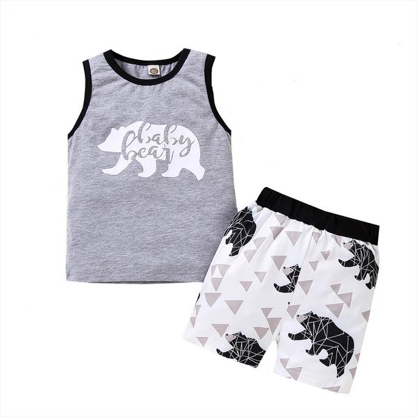 little boys vest and shorts suit cartoon polar bear printed sleeveless short pants, White
little boys vest and shorts suit cartoon polar bear printed sleeveless short pants, White