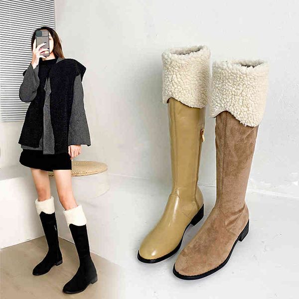 boots autumn and winter new style plus velvet warm thick women's knee-length mid-tube lamb wool cotton quct, Black
boots autumn and winter new style plus velvet warm thick women's knee-length mid-tube lamb wool cotton quct, Black