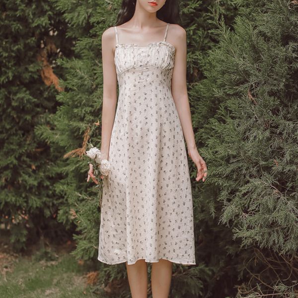 floral women dress ruffles pleated spaghetti strap clothes summer high waisted elegant fashion casual korean sundress, Black;gray
floral women dress ruffles pleated spaghetti strap clothes summer high waisted elegant fashion casual korean sundress, Black;gray