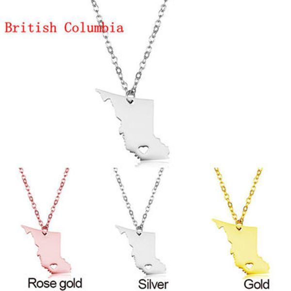 pendant necklaces stainless steel map necklace double-sided shiny canadian great british columbia women's jewelry, Silver
pendant necklaces stainless steel map necklace double-sided shiny canadian great british columbia women's jewelry, Silver