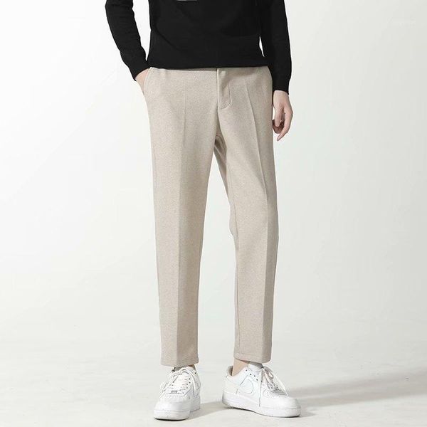 men's pants brand men woolen cloth straight ankle-length business suits pant aprico coffee gray casual blazer nine points trousers, Black
men's pants brand men woolen cloth straight ankle-length business suits pant aprico coffee gray casual blazer nine points trousers, Black