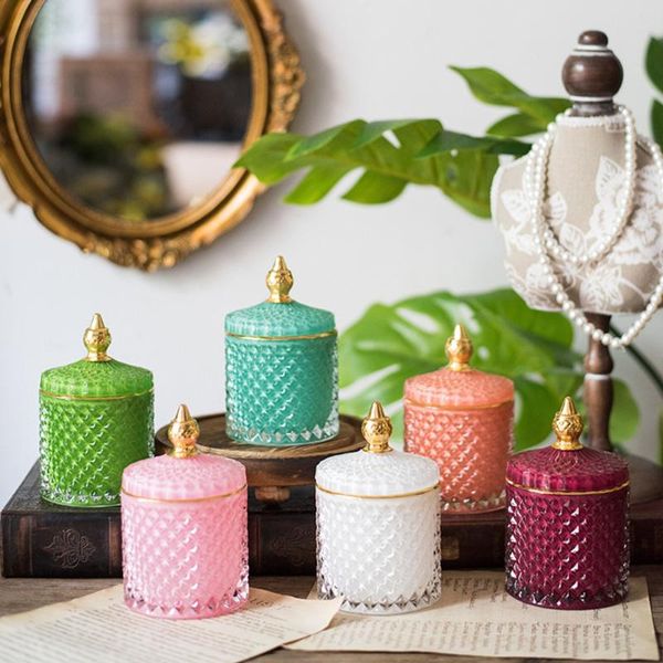 european color crystal glass storage 600ml sugar diamond candy box cotton swab pad household bottles & jars
european color crystal glass storage 600ml sugar diamond candy box cotton swab pad household bottles & jars