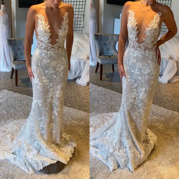 2022 mermaid wedding dresses illusion v neck lace appliqued beaded bridal gowns custom made vestido de novia, White
2022 mermaid wedding dresses illusion v neck lace appliqued beaded bridal gowns custom made vestido de novia, White