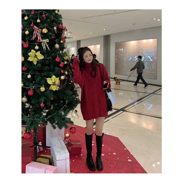autumn and winter wear lazy pullover high neck twist loose medium length sweater knitted drs, Black;gray
autumn and winter wear lazy pullover high neck twist loose medium length sweater knitted drs, Black;gray