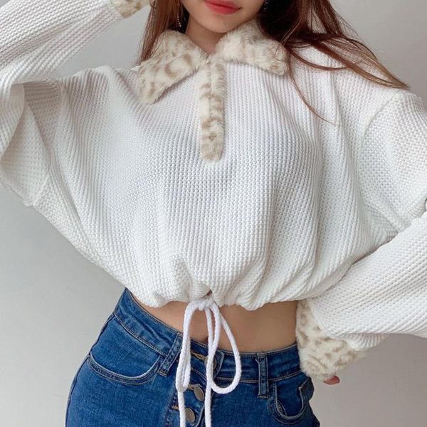women's sweatershirt spring fall casual long sleeve pullover leopard printed pattern lapel collar patchwork crop white black hoodies &
women's sweatershirt spring fall casual long sleeve pullover leopard printed pattern lapel collar patchwork crop white black hoodies &