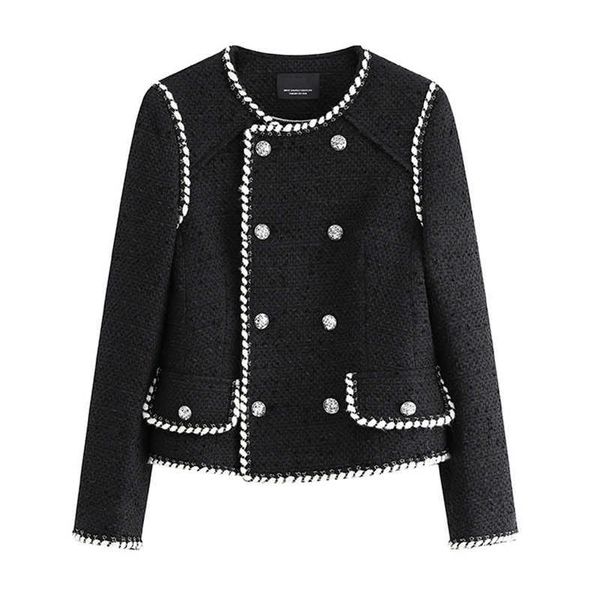 perhaps u women black white tweed jacket o neck long sleeve button pocket cropped solid double-breasted spring autumn c0380 210529, Black;brown
perhaps u women black white tweed jacket o neck long sleeve button pocket cropped solid double-breasted spring autumn c0380 210529, Black;brown