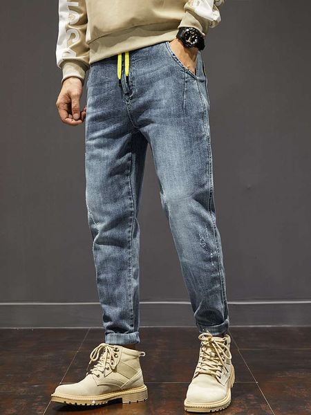 men's jeans blue loose large waist youth elastic small foot student casual harem sde1
men's jeans blue loose large waist youth elastic small foot student casual harem sde1