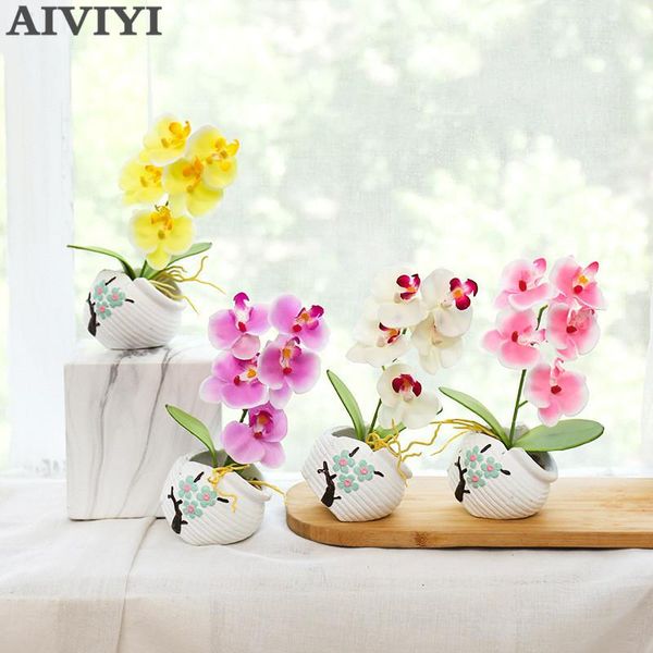 decorative flowers & wreaths five flower phalaenopsis bonsai party wedding garden home decor artificial silk orchids plantas para decoracion 
decorative flowers & wreaths five flower phalaenopsis bonsai party wedding garden home decor artificial silk orchids plantas para decoracion
