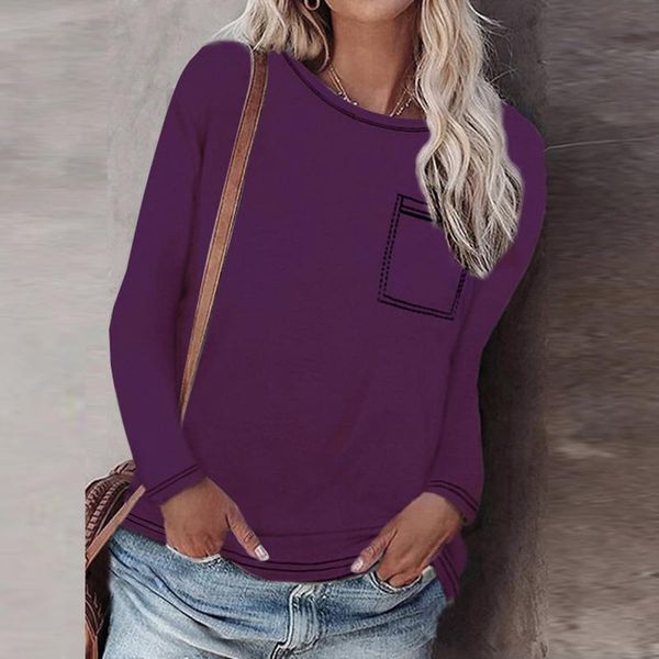 women's blouses & shirts women fashion o-neck patch pocket design blouse elegant loose solid blusa autumn winter casual long sleeve pu, White
women's blouses & shirts women fashion o-neck patch pocket design blouse elegant loose solid blusa autumn winter casual long sleeve pu, White