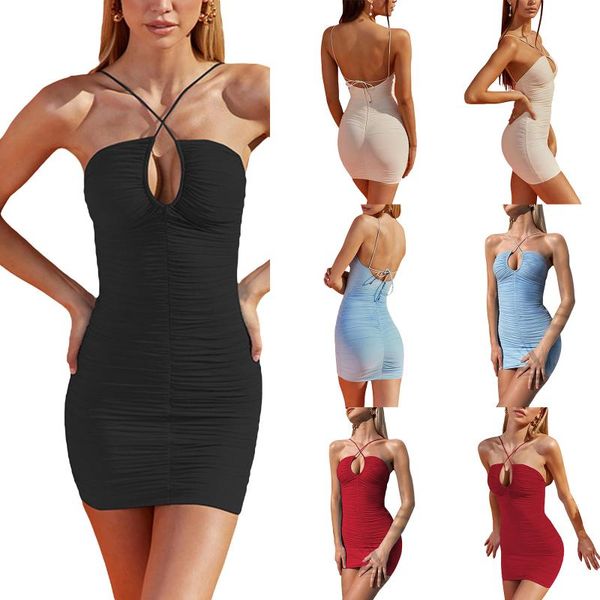 casual dresses female dress, solid color sleeveless spaghetti strap backless sling for summer, white/black/red/blue, Black;gray
casual dresses female dress, solid color sleeveless spaghetti strap backless sling for summer, white/black/red/blue, Black;gray