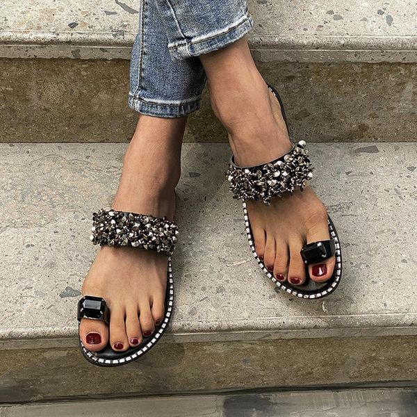 sandals explosive style 2021 korean version of flat-bottom flat-heeled rhinestone flip-flop and slippers 35-43, Black
sandals explosive style 2021 korean version of flat-bottom flat-heeled rhinestone flip-flop and slippers 35-43, Black
