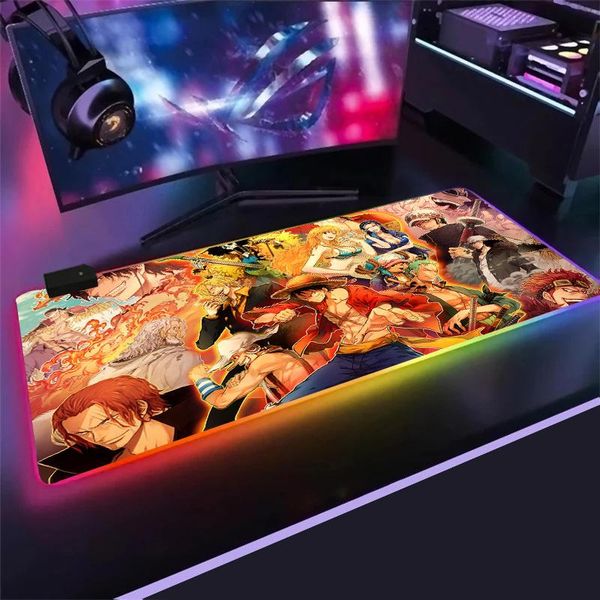 mouse pads & wrist rests one piece anime gaming pad computer mousepad rgb large gamer carpet big mause pc desk play mat