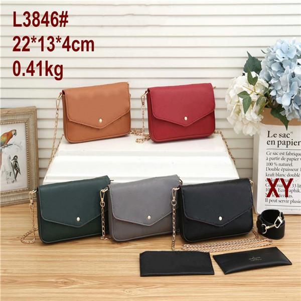 yq 3pcs set handbag women luxurys designers 2022 shoulder bags pu leather embossing messenger bag chain strap cross body ladies flap clutch 
yq 3pcs set handbag women luxurys designers 2022 shoulder bags pu leather embossing messenger bag chain strap cross body ladies flap clutch