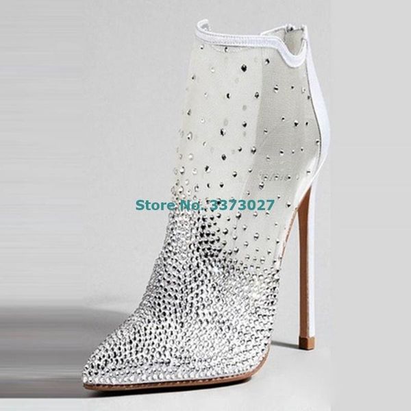 boots women bling silver crystal pointed toe ankle stiletto heels white patchwork dress shoes glitter wedding pumps, Black
boots women bling silver crystal pointed toe ankle stiletto heels white patchwork dress shoes glitter wedding pumps, Black