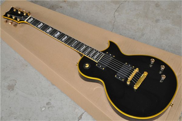 black custom electric guitar golden hardware rosewood fingerboard mahogany body guitarar
black custom electric guitar golden hardware rosewood fingerboard mahogany body guitarar