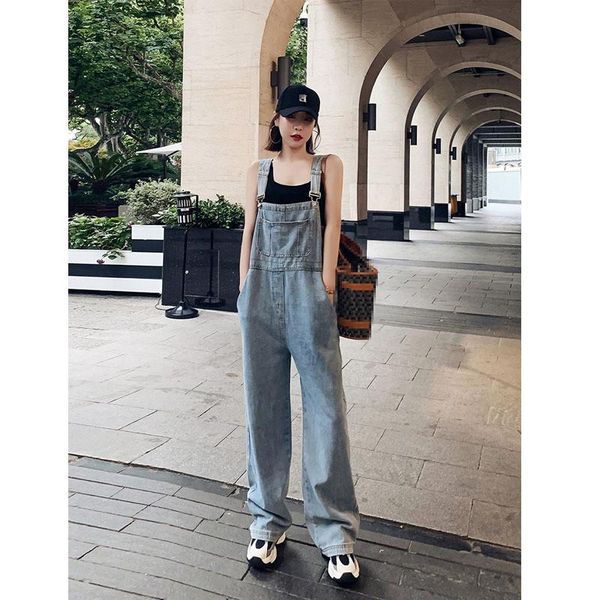 women's jeans denim overall 2021 summer drape wide leg korean-style loose mopping pants fashion, Blue
women's jeans denim overall 2021 summer drape wide leg korean-style loose mopping pants fashion, Blue