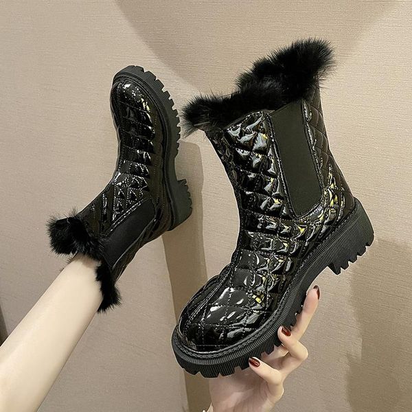 boots 2021 fashion black gingham snow women winter warm plush pu leather ankle female non slip platform shoes woman
boots 2021 fashion black gingham snow women winter warm plush pu leather ankle female non slip platform shoes woman