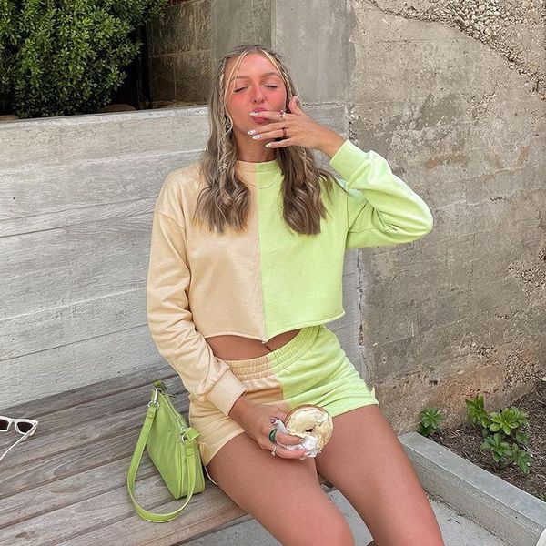 women's tracksuits casual sportwear women home clothes early autumn splicing color two-piece long-sleeved round neck t-shirt+ short l, Gray
women's tracksuits casual sportwear women home clothes early autumn splicing color two-piece long-sleeved round neck t-shirt+ short l, Gray