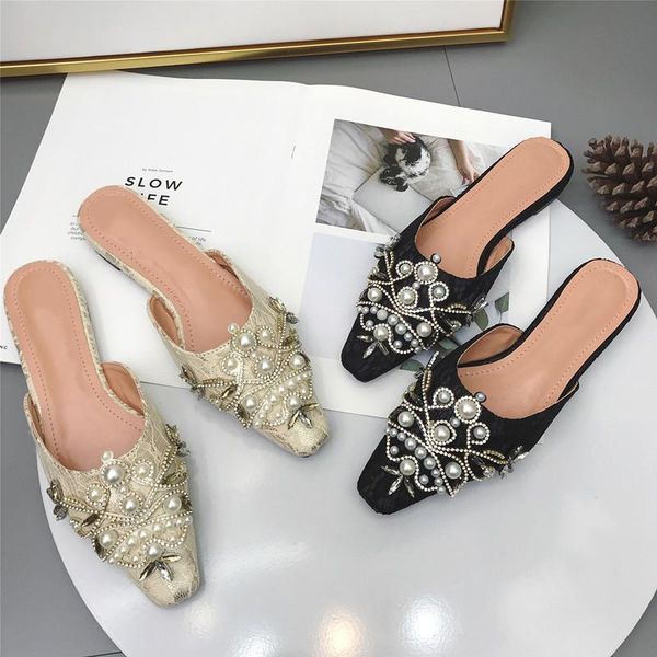 fashion women shoes female lace mules slippers pearl rhinestone slides woman non-slip flat ladies outdoor, Black
fashion women shoes female lace mules slippers pearl rhinestone slides woman non-slip flat ladies outdoor, Black