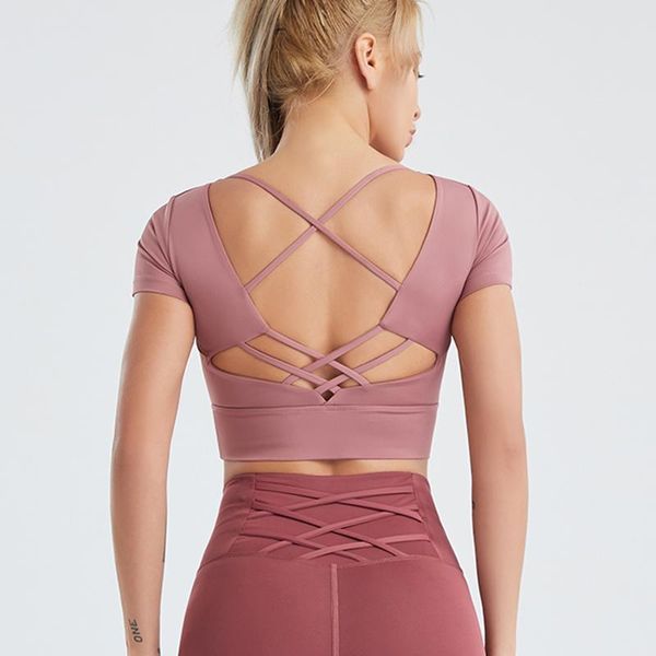 yoga outfit women's fitness t-shirt short sleeve u-neck crop wear criss cross beauty back sport push up bra gym clothes
yoga outfit women's fitness t-shirt short sleeve u-neck crop wear criss cross beauty back sport push up bra gym clothes