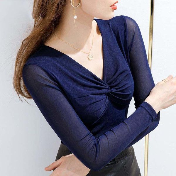 women's t-shirt cross deep v neck stretchy transparent sleeves t shirts slim elegant female fashion bottom shirt, White
women's t-shirt cross deep v neck stretchy transparent sleeves t shirts slim elegant female fashion bottom shirt, White