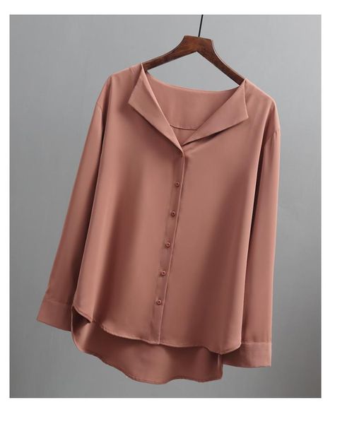 women's blouses & shirts 2021 spring/autumn solid color chiffon office lapel single row button loose casual elegant shirt, White
women's blouses & shirts 2021 spring/autumn solid color chiffon office lapel single row button loose casual elegant shirt, White