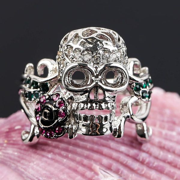 wedding rings charm personality design hollow skull ring silver color flower cubic zircon crystal finger for women punk party jewelry, Slivery;golden
wedding rings charm personality design hollow skull ring silver color flower cubic zircon crystal finger for women punk party jewelry, Slivery;golden