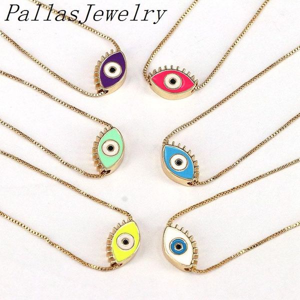 pendant necklaces 10pcs minimal enamel geometric eye necklace for women vintage turkish lucky adjustable chain jewelry wholesale, Silver
pendant necklaces 10pcs minimal enamel geometric eye necklace for women vintage turkish lucky adjustable chain jewelry wholesale, Silver