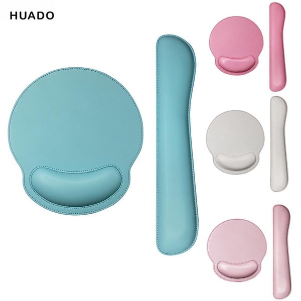 mouse pads & wrist rests leather surface pad with rest ergonomic hand non-slip rubber base