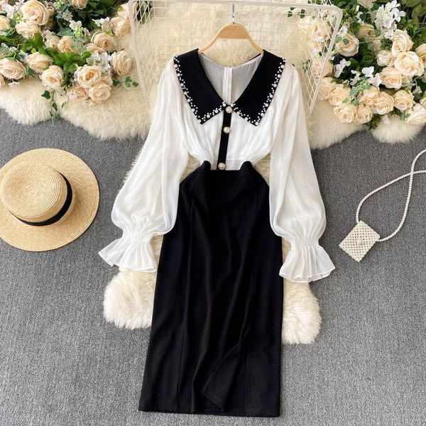 casual dresses women patchwork ol office lady y2k beading party dress fashion vintage split vestidos clothes wear d550, Black;gray
casual dresses women patchwork ol office lady y2k beading party dress fashion vintage split vestidos clothes wear d550, Black;gray