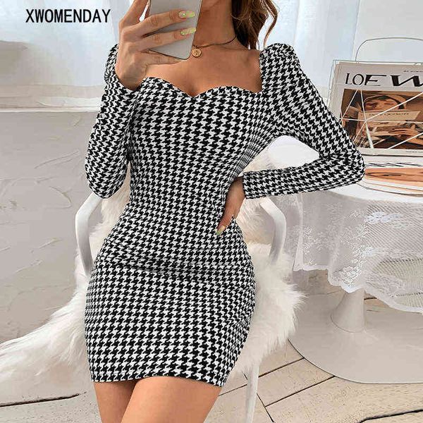 women bodycon puff long sleeve dress v neck backless mini party dresses elegant black houndstooth spring autumn basic dress g1214, Black;gray
women bodycon puff long sleeve dress v neck backless mini party dresses elegant black houndstooth spring autumn basic dress g1214, Black;gray