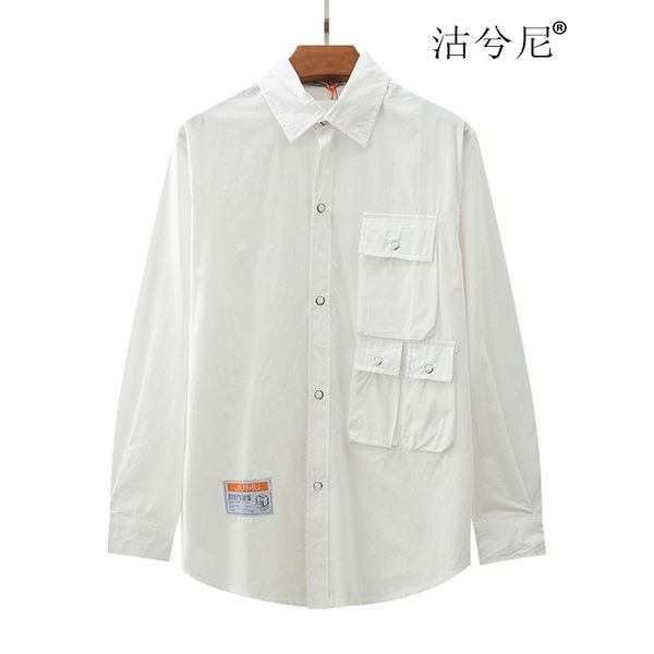 shirt men's spring and autumn new simple tooling three dimensional multi pocket solid color loose long sleeve shirt coat2021, White
shirt men's spring and autumn new simple tooling three dimensional multi pocket solid color loose long sleeve shirt coat2021, White