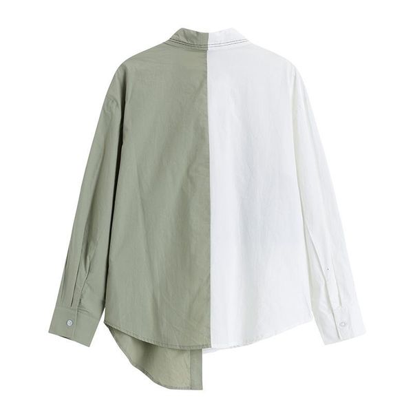 patchwork elegant shirt fashion turn down long sleeve casual loose designer streetwear contrast colors women blouse, White
patchwork elegant shirt fashion turn down long sleeve casual loose designer streetwear contrast colors women blouse, White