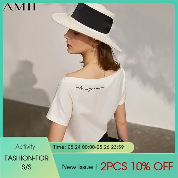 minimalism summer tshirt for women causal embroidery letter printed slash neck slim fit women's 12130120 210527, White
minimalism summer tshirt for women causal embroidery letter printed slash neck slim fit women's 12130120 210527, White
