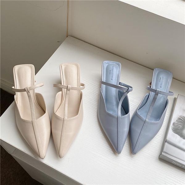fall women shoes fashion ladies slippers sandals pointed toe mid heel t-tied slides elegant woman, Black
fall women shoes fashion ladies slippers sandals pointed toe mid heel t-tied slides elegant woman, Black