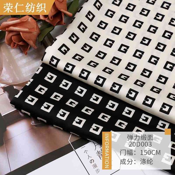 plaid spring and summer women's dress elastic satin printed fabric polyester calico, Black;white
plaid spring and summer women's dress elastic satin printed fabric polyester calico, Black;white