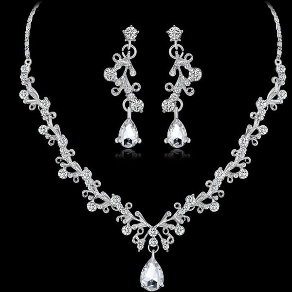 earrings & necklace gifts for women fashion jewelry sets charm drop shaped nigeria party crystal, Silver
earrings & necklace gifts for women fashion jewelry sets charm drop shaped nigeria party crystal, Silver