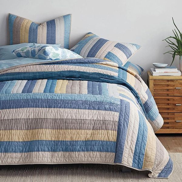 patchwork bedspread 3-piece quilt set with 2 shams stripe handmade quilted bed cover king size coverlet summer blanket on comforters & sets
patchwork bedspread 3-piece quilt set with 2 shams stripe handmade quilted bed cover king size coverlet summer blanket on comforters & sets