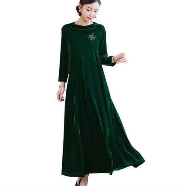 casual dresses fashion 2021 women dress autumn winter elegant green gold velvet long sleeve semi-high collar plus size 3xl, Black;gray
casual dresses fashion 2021 women dress autumn winter elegant green gold velvet long sleeve semi-high collar plus size 3xl, Black;gray