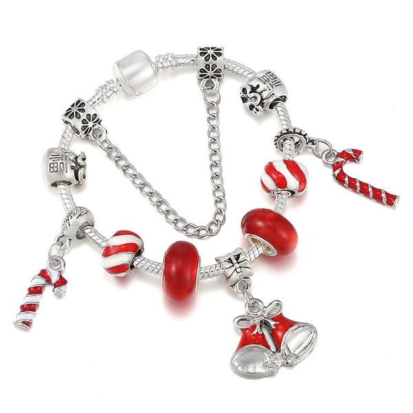 charm bracelets silver color bracelet with red christmas bell & scepter pendants diy fashion jewelry gift for women kids, Golden;silver
charm bracelets silver color bracelet with red christmas bell & scepter pendants diy fashion jewelry gift for women kids, Golden;silver