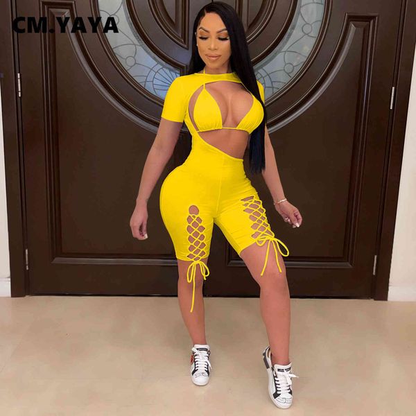 cm.yaya cut out with bra lace up playsuit bodycon rompers for women short sleeve jumpsuit club party active summer outfit, Black;white
cm.yaya cut out with bra lace up playsuit bodycon rompers for women short sleeve jumpsuit club party active summer outfit, Black;white