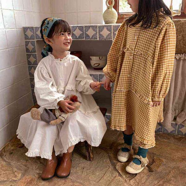 2021 autumn new korean style baby girls plaid dress long sleeve ruffles loose toddlers kids princess dresses g1129, Red;yellow
2021 autumn new korean style baby girls plaid dress long sleeve ruffles loose toddlers kids princess dresses g1129, Red;yellow