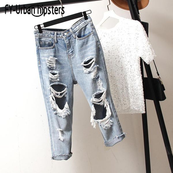 summer fashion big hole jeans calf-length pants for women ripped light blue denim boyfriend korean women's
summer fashion big hole jeans calf-length pants for women ripped light blue denim boyfriend korean women's