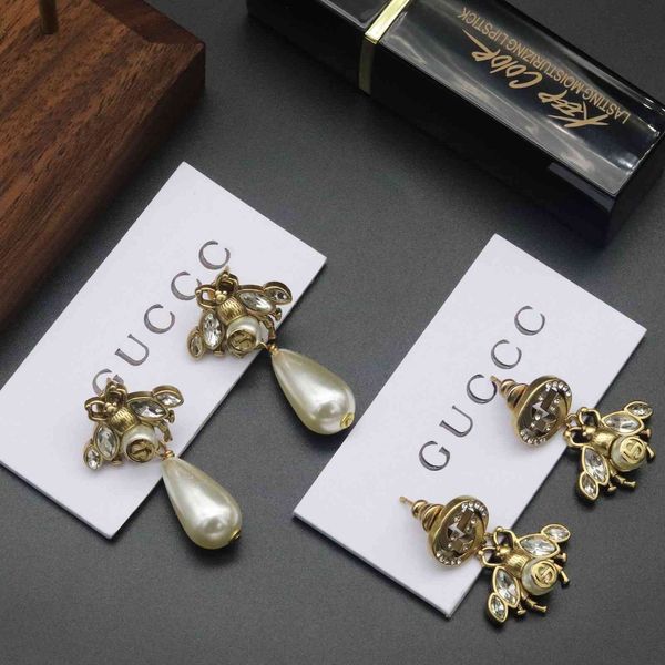 design jewelry bee pearl earrings women's pair gnet red brass s925 silver needle earrings, Golden
design jewelry bee pearl earrings women's pair gnet red brass s925 silver needle earrings, Golden