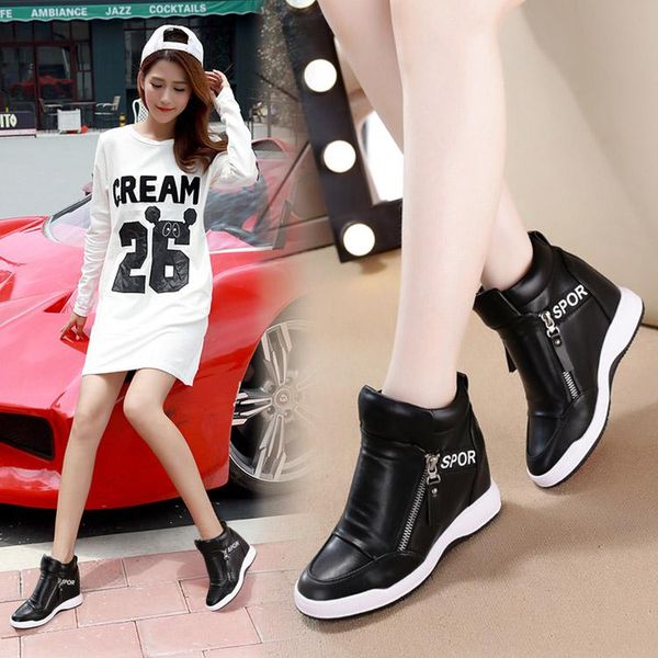 boots in women's shoes, leisure shoes wedges thick bottom high platform for letters white shoe single side zippers, Black
boots in women's shoes, leisure shoes wedges thick bottom high platform for letters white shoe single side zippers, Black