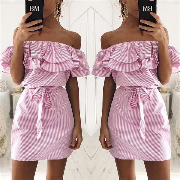 off shoulder strapless striped women dresses ruffles summer sundresses beach casual shirt short mini party robe femme, Black;gray
off shoulder strapless striped women dresses ruffles summer sundresses beach casual shirt short mini party robe femme, Black;gray